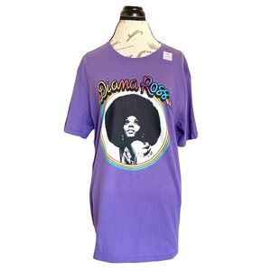 Old Navy Womens Tee Shirt Size Large Purple Graphic Print Dianna Ross CloudBerry